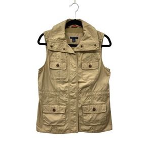 Tommy Hilfiger Women's Beige Vest Fishing Size Small
